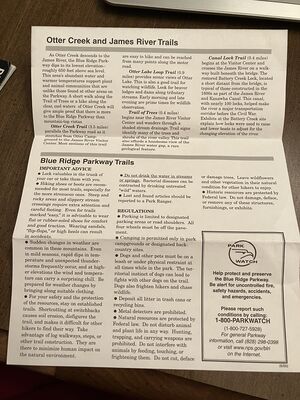 BRP Otter Creek and James River Information
